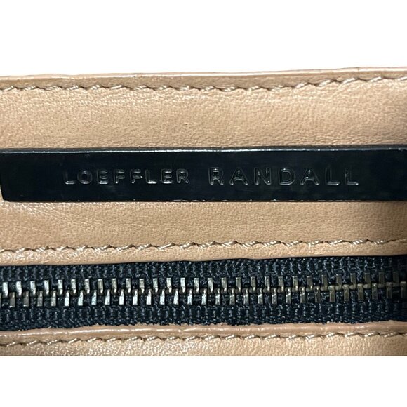 Loeffler Randall Tan Leather Studded Satchel Bag Shoulder Crossbody - Picture 3 of 8